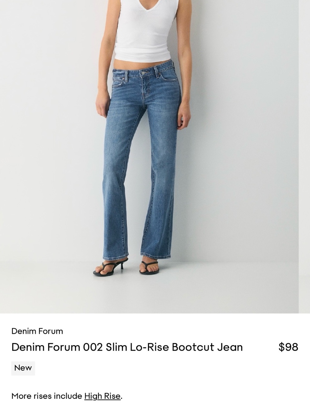 Denim Forum Medium Blue Slim Bootcut Jeans